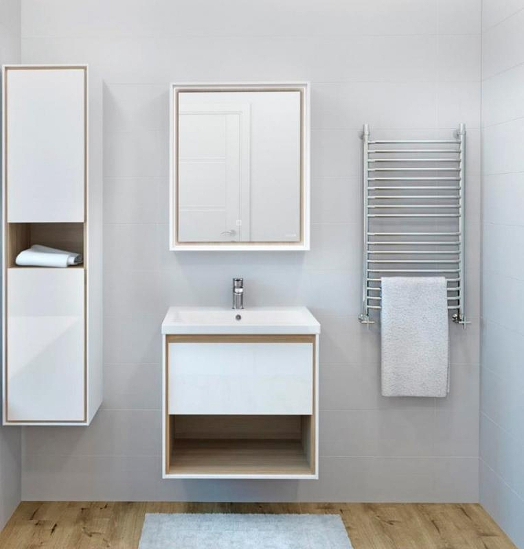 Шкаф пенал Cersanit Louna 35 SP-SL-LOU/Wh подвесной Белый глянец дуб Эврика, купить, цена, заказать, магазин, доставка, скидка, промокод, купить, цена, заказать, магазин, доставка, скидка, промокод