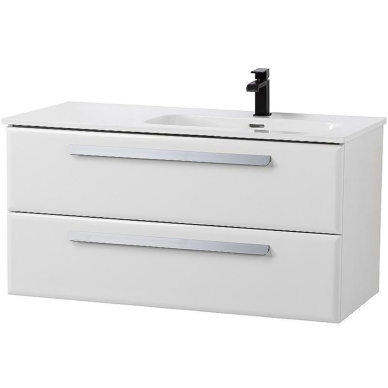 Тумба под раковину Cezares Eco-Cer-N 100 R ECO-CER-N-1000-2C-SO-BL-R подвесная Bianco Lucido без ручек, купить, цена, заказать, магазин, доставка, скидка, промокод, купить, цена, заказать, магазин, доставка, скидка, промокод