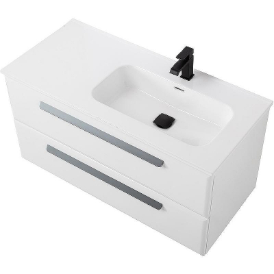 Тумба под раковину Cezares Eco-Cer-N 100 R ECO-CER-N-1000-2C-SO-BL-R подвесная Bianco Lucido без ручек