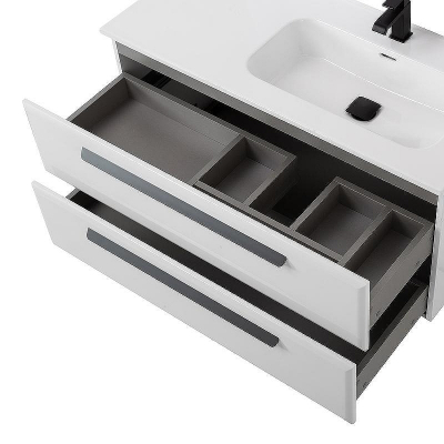 Тумба под раковину Cezares Eco-Cer-N 100 R ECO-CER-N-1000-2C-SO-BL-R подвесная Bianco Lucido без ручек