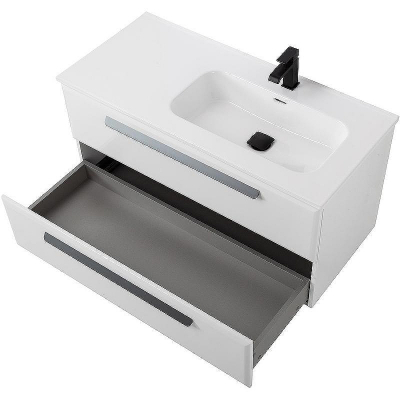 Тумба под раковину Cezares Eco-Cer-N 100 R ECO-CER-N-1000-2C-SO-BL-R подвесная Bianco Lucido без ручек