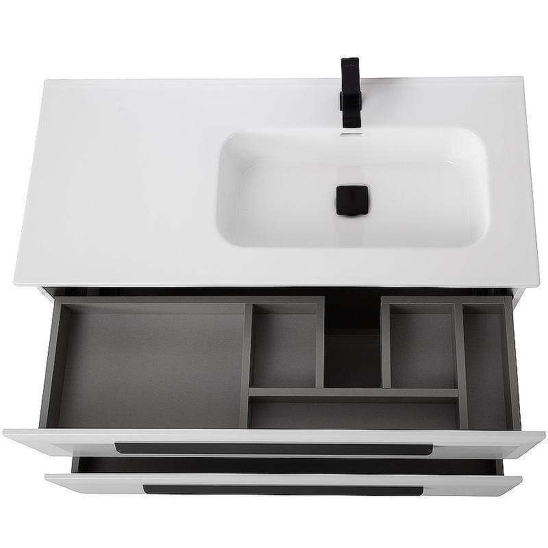 Тумба под раковину Cezares Eco-Cer-N 100 R ECO-CER-N-1000-2C-SO-BL-R подвесная Bianco Lucido без ручек, купить, цена, заказать, магазин, доставка, скидка, промокод, купить, цена, заказать, магазин, доставка, скидка, промокод