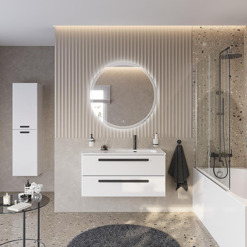 Тумба под раковину Cezares Eco-Cer-N 100 R ECO-CER-N-1000-2C-SO-BL-R подвесная Bianco Lucido без ручек, купить, цена, заказать, магазин, доставка, скидка, промокод, купить, цена, заказать, магазин, доставка, скидка, промокод