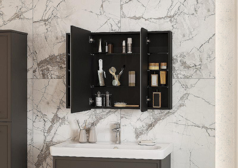 Зеркальный шкаф Aquaton Ар-Деко 85 1A280602DD8D0 Серый кобальт, купить, цена, заказать, магазин, доставка, скидка, промокод, купить, цена, заказать, магазин, доставка, скидка, промокод