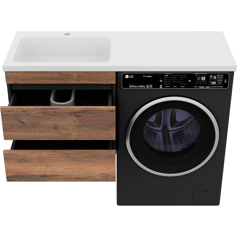 Тумба с раковиной Misty Коломбо 120 L УТ000015589 подвесная Дуб Галифакс Антрацит, купить, цена, заказать, магазин, доставка, скидка, промокод, купить, цена, заказать, магазин, доставка, скидка, промокод