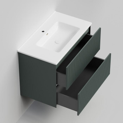 Тумба под раковину La Fenice Terra Twin 80 FNC-01-TER-G-80-2 подвесная Серо-зеленая