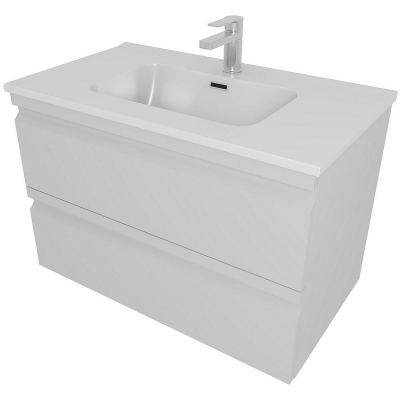 Тумба с раковиной Aquatek Вега 80 AQ77080-LG подвесная Серый туман