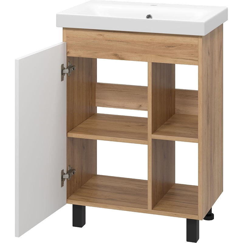 Тумба с раковиной Misty Крафт 60 УТ000013343 Белая Дуб Крафт золотой, купить, цена, заказать, магазин, доставка, скидка, промокод, купить, цена, заказать, магазин, доставка, скидка, промокод