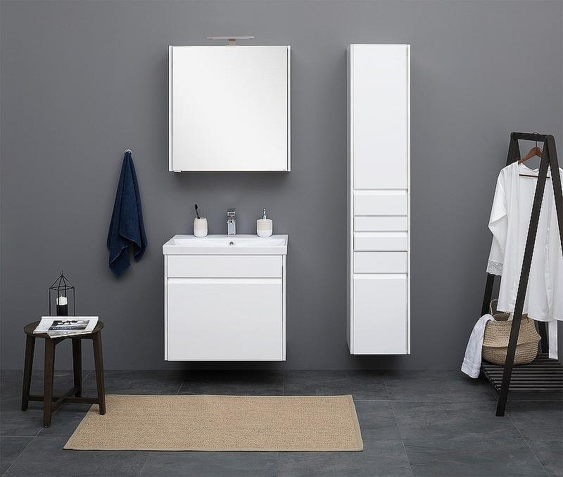 Шкаф пенал Aquanet Палермо 35 L 237410 подвесной Белый глянец, купить, цена, заказать, магазин, доставка, скидка, промокод, купить, цена, заказать, магазин, доставка, скидка, промокод