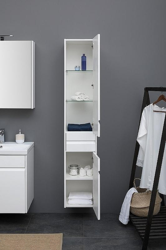 Шкаф пенал Aquanet Палермо 35 L 237410 подвесной Белый глянец, купить, цена, заказать, магазин, доставка, скидка, промокод, купить, цена, заказать, магазин, доставка, скидка, промокод