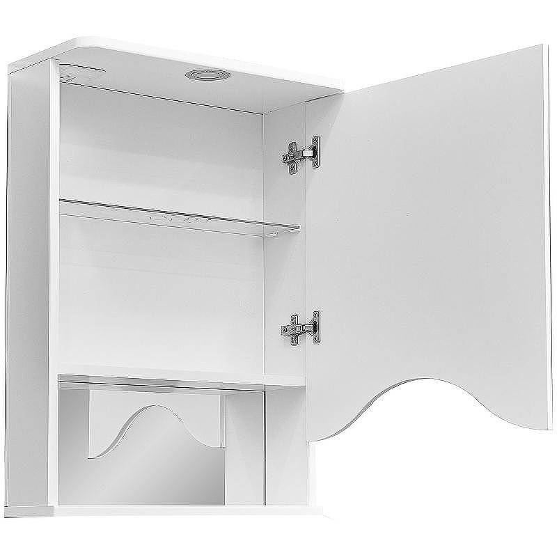 Зеркальный шкаф Stella Polar Волна Лиана 50 SP-00000036 с подсветкой Белый, купить, цена, заказать, магазин, доставка, скидка, промокод, купить, цена, заказать, магазин, доставка, скидка, промокод