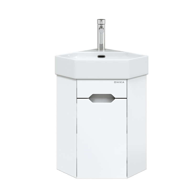 Тумба под раковину Onika Айленд 35 R 103502 подвесная, угловая цвет Белый, купить, цена, заказать, магазин, доставка, скидка, промокод, купить, цена, заказать, магазин, доставка, скидка, промокод