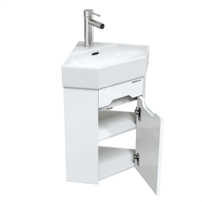 Тумба под раковину Onika Айленд 35 R 103502 подвесная, угловая цвет Белый