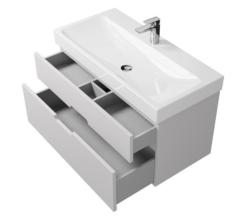 Тумба под раковину Creto Malibu 100 7-1079W подвесная Белая, купить, цена, заказать, магазин, доставка, скидка, промокод, купить, цена, заказать, магазин, доставка, скидка, промокод