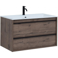 Тумба с раковиной Aquanet Lino 90 271950 подвесная Дуб Веллингтон, купить, цена, заказать, магазин, доставка, скидка, промокод, купить, цена, заказать, магазин, доставка, скидка, промокод