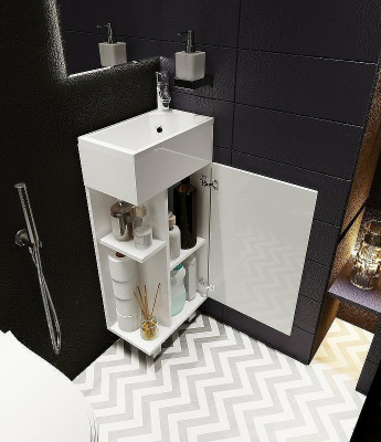 Тумба с раковиной 1MarKa Laura 40Н R У85928 Белый глянец