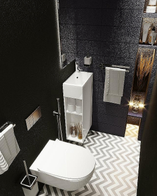 Тумба с раковиной 1MarKa Laura 40Н R У85928 Белый глянец