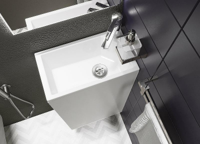 Тумба с раковиной 1MarKa Laura 40Н R У85928 Белый глянец