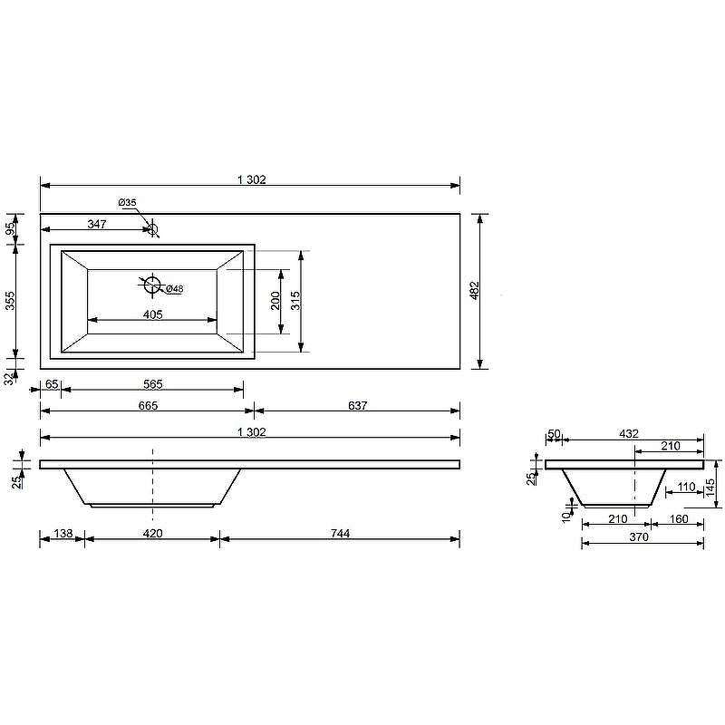 Тумба с раковиной Эстет Dallas Luxe 130 L ФР-00002267 Белая, купить, цена, заказать, магазин, доставка, скидка, промокод, купить, цена, заказать, магазин, доставка, скидка, промокод
