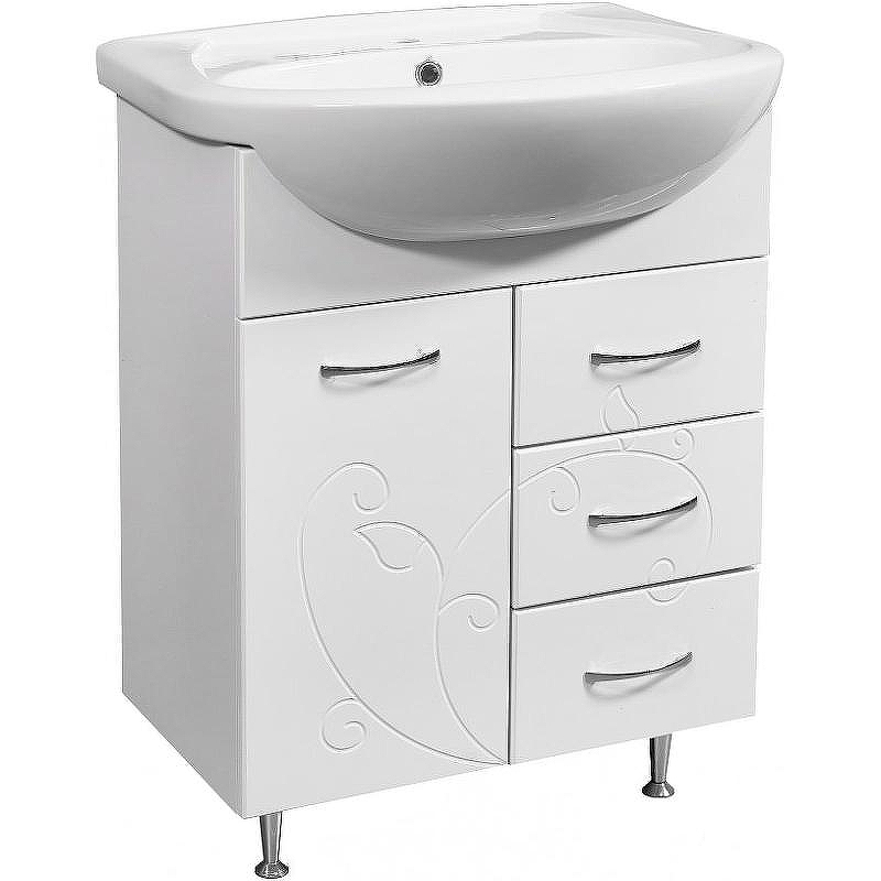 Тумба под раковину Stella Polar Фантазия 65 SP-00000756 Белая, купить, цена, заказать, магазин, доставка, скидка, промокод, купить, цена, заказать, магазин, доставка, скидка, промокод