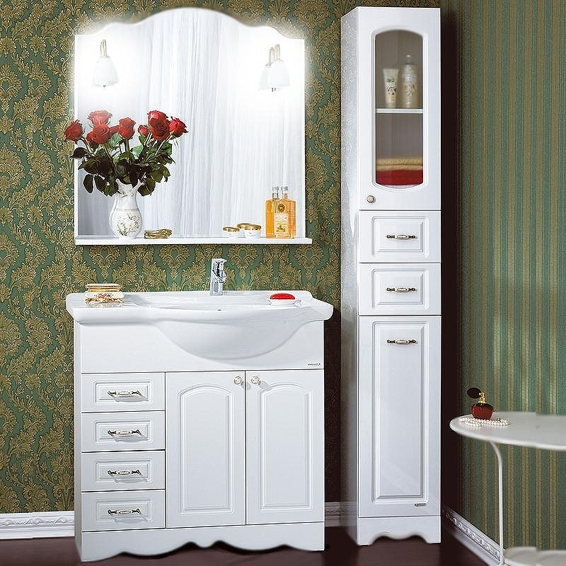 Зеркало Бриклаер Анна 90 4627125411380 с подсветкой Белое глянцевое, купить, цена, заказать, магазин, доставка, скидка, промокод, купить, цена, заказать, магазин, доставка, скидка, промокод