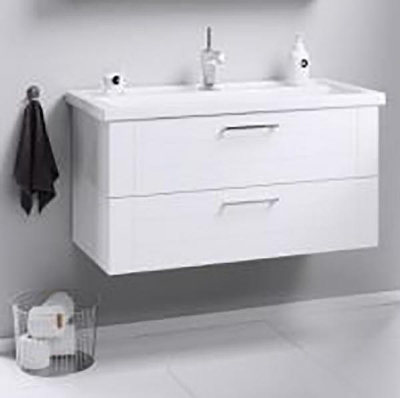 Тумба под раковину Aqwella Манчестер 100 MAN01102 подвесная Белый глянец