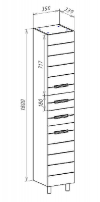 Шкаф пенал Bellezza Сиена 35 4623904710019 Белый