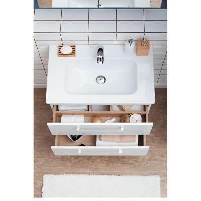 Тумба под раковину Dreja Gio 80 77.0103W подвесная Белый глянец