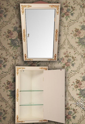 Зеркальный шкаф Migliore CDB 45 R 21866 угловой Слоновая кость Серебро