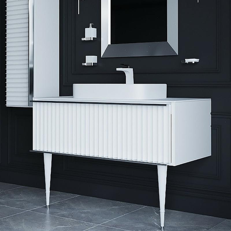 Тумба под раковину Boheme Armadi Art Vallessi Avangarde Canale 80 843-080-WCR подвесная Белый Хром, купить, цена, заказать, магазин, доставка, скидка, промокод, купить, цена, заказать, магазин, доставка, скидка, промокод