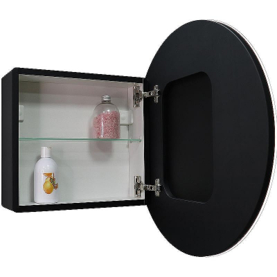 Зеркальный шкаф Континент Torneo Black LED 60 МВК068 с подсветкой Черный