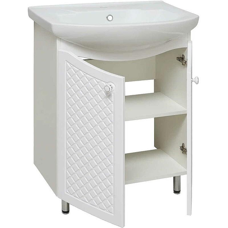 Тумба под раковину Runo Милано 65 УТ000002087 Белая, купить, цена, заказать, магазин, доставка, скидка, промокод, купить, цена, заказать, магазин, доставка, скидка, промокод