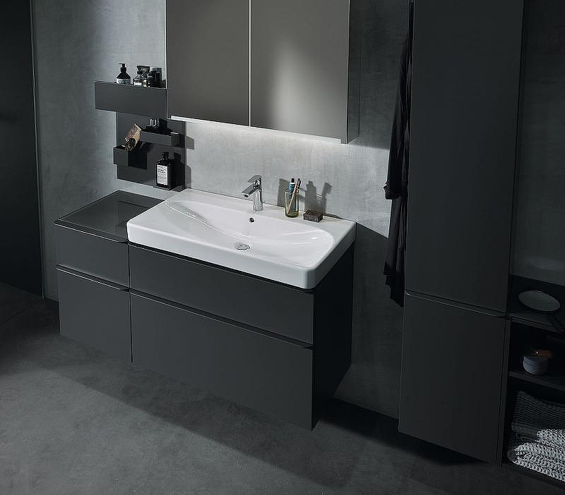 Тумба под раковину Geberit Smyle Square 90 500.354.JK.1 подвесная Темно-серая матовая, купить, цена, заказать, магазин, доставка, скидка, промокод, купить, цена, заказать, магазин, доставка, скидка, промокод