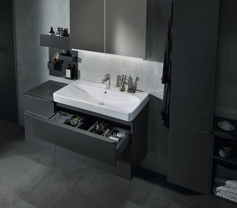 Тумба под раковину Geberit Smyle Square 90 500.354.JK.1 подвесная Темно-серая матовая, купить, цена, заказать, магазин, доставка, скидка, промокод, купить, цена, заказать, магазин, доставка, скидка, промокод