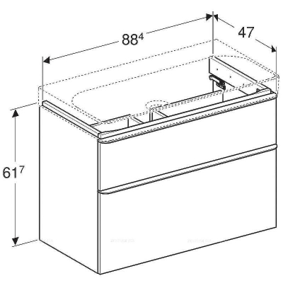 Тумба под раковину Geberit Smyle Square 90 500.354.JK.1 подвесная Темно-серая матовая