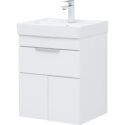 Тумба под раковину Aquanet Ирис new 50 310147 подвесная Белый глянец