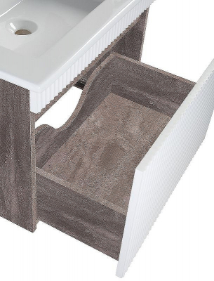 Тумба под раковину Runo Модена 65 00-00001424 подвесная Железный камень Белая