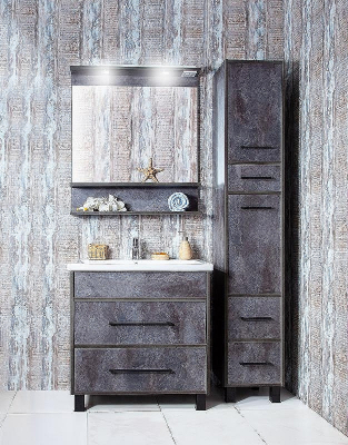 Зеркало Бриклаер Чили 90 4627125415180 с подсветкой Цемент