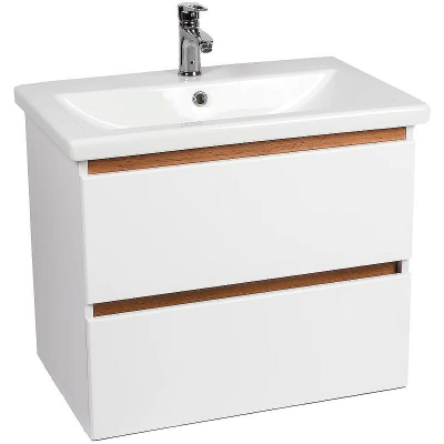 Тумба под раковину VIANT Мальта 80 VMAL80CO-T2YP подвесная Белая Дуб Вотан