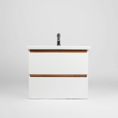 Тумба под раковину VIANT Мальта 80 VMAL80CO-T2YP подвесная Белая Дуб Вотан