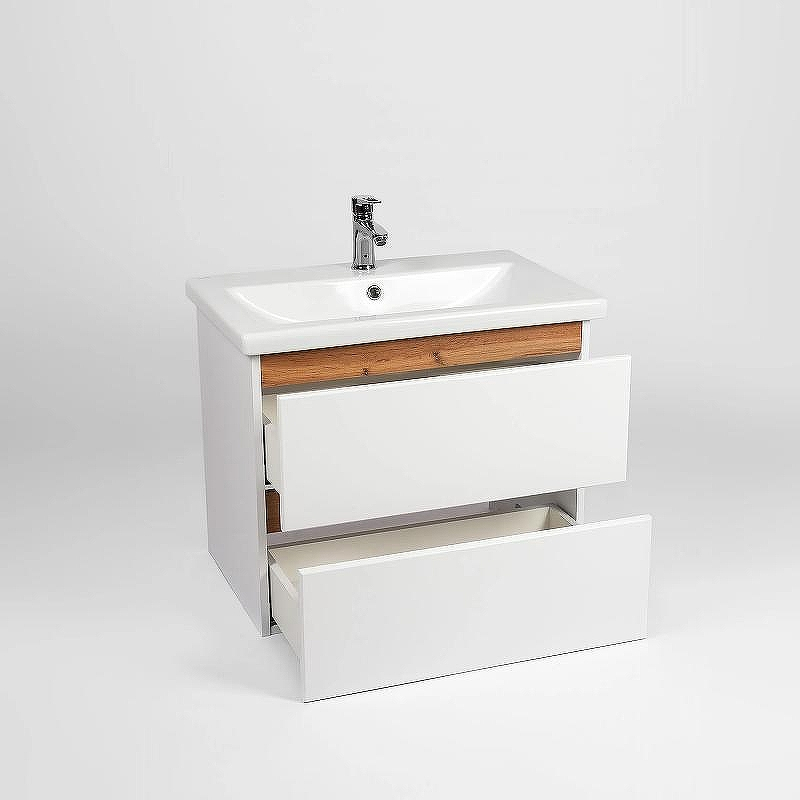 Тумба под раковину VIANT Мальта 80 VMAL80CO-T2YP подвесная Белая Дуб Вотан, купить, цена, заказать, магазин, доставка, скидка, промокод, купить, цена, заказать, магазин, доставка, скидка, промокод