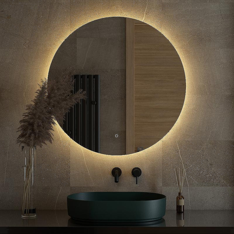 Зеркало Defesto Opti 90x90 DF 2856S с подсветкой 28W-3000К/Сенсорный выключатель/Теплый белый свет, купить, цена, заказать, магазин, доставка, скидка, промокод, купить, цена, заказать, магазин, доставка, скидка, промокод