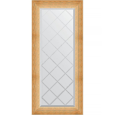 Зеркало Evoform Exclusive-G 126х56 BY 4518 с гравировкой в багетной раме - Травленое золото 87