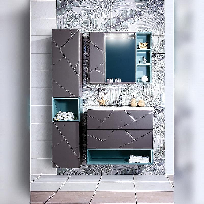 Зеркало Бриклаер Кристалл 40 4627125414480 с подсветкой Ясень Анкор темный, купить, цена, заказать, магазин, доставка, скидка, промокод, купить, цена, заказать, магазин, доставка, скидка, промокод