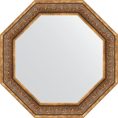 Зеркало Evoform Octagon 79х79 BY 3840 в багетной раме - Вензель бронзовый 101