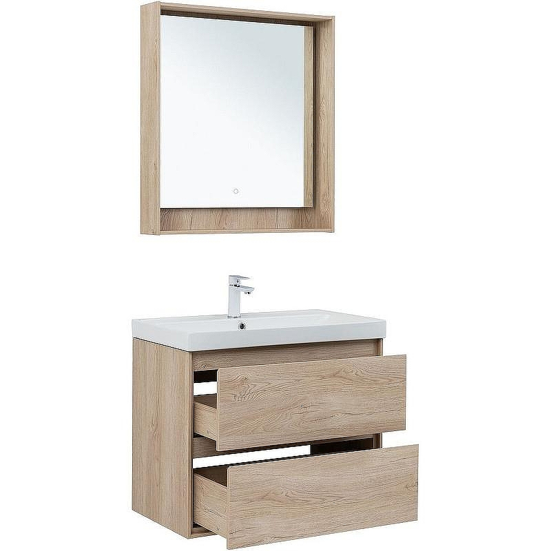 Тумба под раковину Aquanet Милан 80 336384 подвесная Дуб светлый, купить, цена, заказать, магазин, доставка, скидка, промокод, купить, цена, заказать, магазин, доставка, скидка, промокод