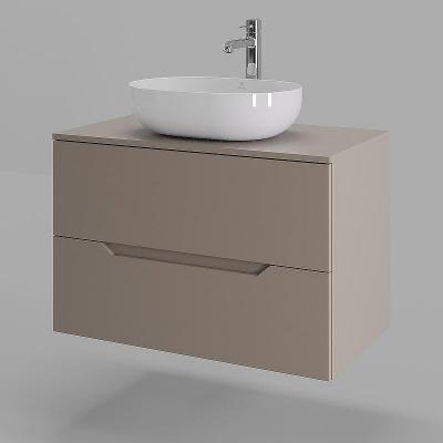 Тумба с раковиной Orange Line 80 Li-80TuLMDF+B05-480W подвесная Латте матовый