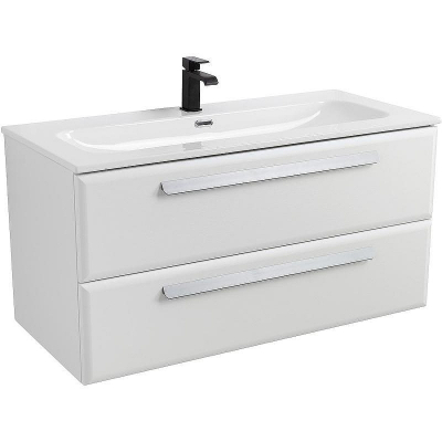 Тумба под раковину Cezares Eco-Cer-N 100 ECO-CER-N-1000-2C-SO-BO подвесная Bianco Opaco без ручек