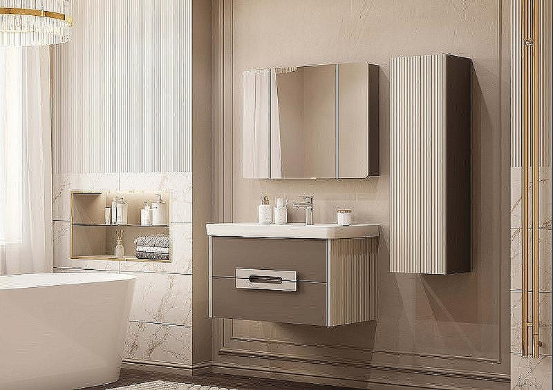 Зеркальный шкаф Aquaton Ар-Деко 85 1A280602DD6E0 Кашемир, купить, цена, заказать, магазин, доставка, скидка, промокод, купить, цена, заказать, магазин, доставка, скидка, промокод