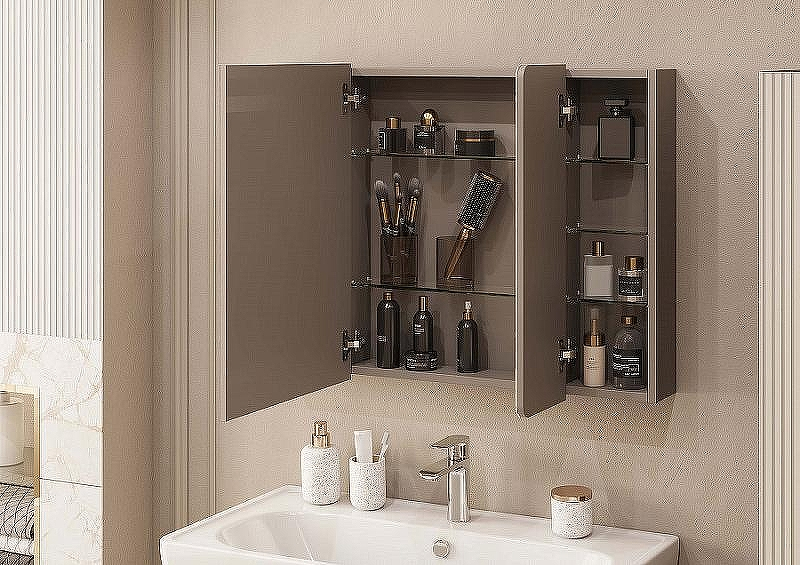 Зеркальный шкаф Aquaton Ар-Деко 85 1A280602DD6E0 Кашемир, купить, цена, заказать, магазин, доставка, скидка, промокод, купить, цена, заказать, магазин, доставка, скидка, промокод